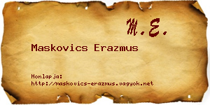 Maskovics Erazmus névjegykártya